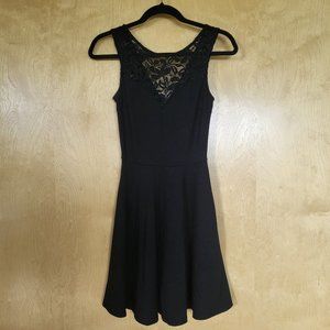 Black Lace Fit & Flare Sleeveless Dress Size Small